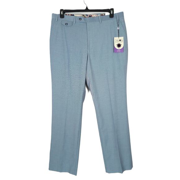 Tayion Men's Classic-Fit Stretch Suit Pants Light Blue Solid 36x30 NWT - Picture 2 of 7